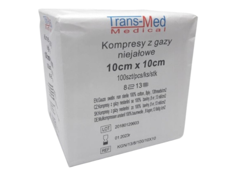 Przejdź do produktu Trans-Med niejałowe kompresy gazowe 13/8 a'100