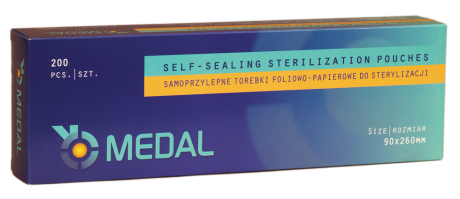 Przejdź do produktu Torebki do sterylizacji  90mmx260mm 200 szt.Medal