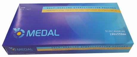 Przejdź do produktu Torebki do sterylizacji 190mm x330mm 200 szt Medal