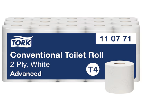 Przejdź do produktu Papier Toaletowy Tork T4 Biały 2-warstwowy (Zgrzewka 30 rolek) System T4