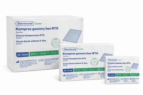 Przejdź do produktu Kompres gazowy sterylny jałowy bez RTG Steriwund 100 szt. – różne rozmiary