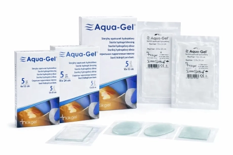 Przejdź do produktu Opatrunek hydrożelowy Aqua-Gel – sterylny, na rany i oparzenia (różne rozmiary)