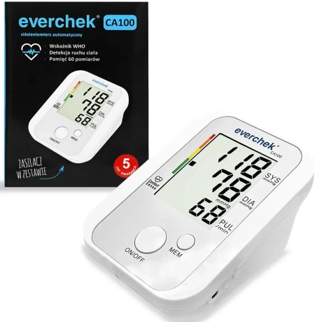Przejdź do produktu Ciśnieniomierz automatyczny naramienny EVERCHEK CA100 z zasilaczem