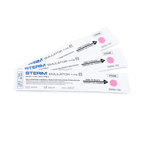 Przejdź do produktu Test do sterylizacji parowej Typ 6 STERIM Emulator EMS6-720 250 szt. do autoklawu samoklejący 134°C/7 min 121°C/20 min