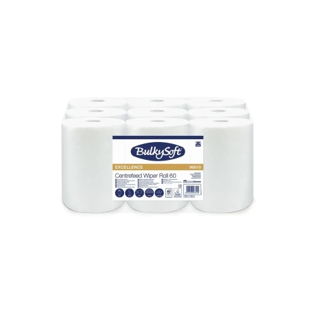 Przejdź do produktu Ręcznik papierowy w roli BulkySoft Premium Mini 60 m 2-warstwowy – centralne dozowanie, biała celuloza, 1 rolka