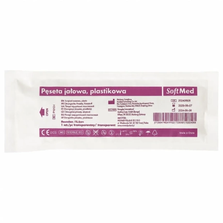 Przejdź do produktu Pęseta sterylna jednorazowa plastikowa 12,5 cm transparentna SOFTMED 1 szt.