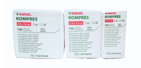 Przejdź do produktu Batist Kompres gazowy niejałowy 13/8 a'100